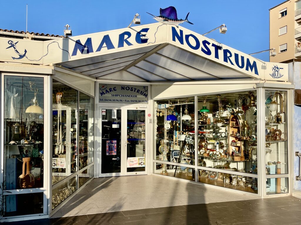 The range of items sold at Mare Nostrum is breathtaking. A shockingly well stocked ship chandler, despite its small size, every square inch from floor to ceiling is used with impeccable organization. The staff is also just as exceptional, offering extremely helpful and knowledgeable assistance.